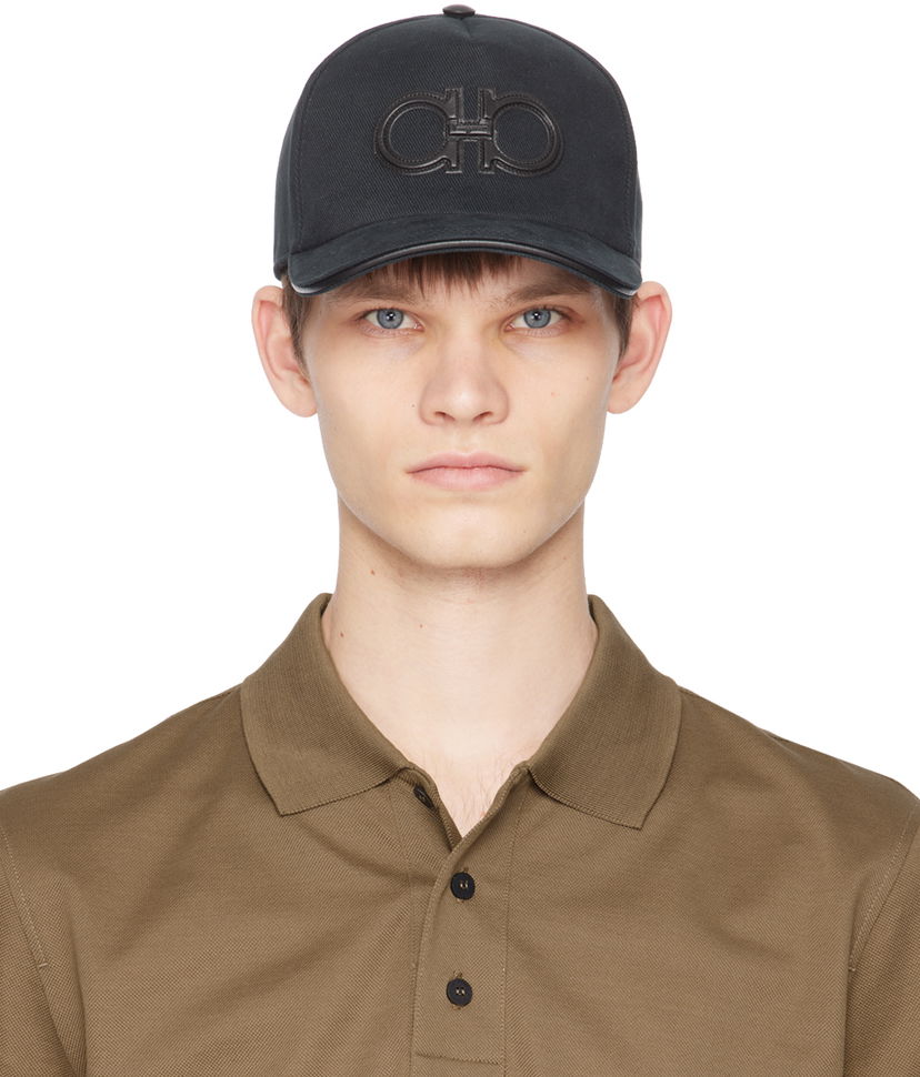 Kapa FERRAGAMO Baseball Cap with Embroidered Logo Crna | 736927