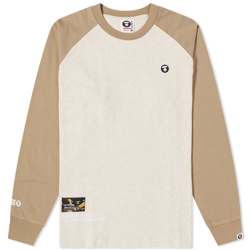 Majica kratkih rukava AAPE by A Bathing Ape AAPE Now Long Sleeve T-Shirt Bež | AAPLTM1019XXL-BGD
