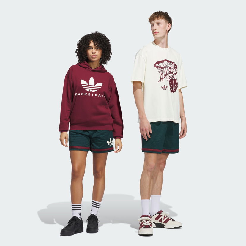 Kratke hlače adidas Originals Originals Basketball Shorts Tamnocrvena | JN1174