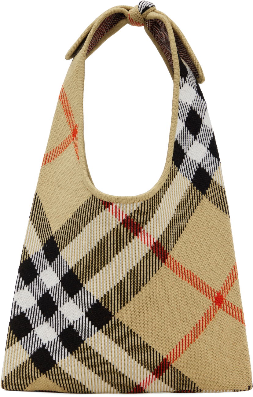 Ručna torbica Burberry Burberry Check Tie Knit Tote Bež | 8110029