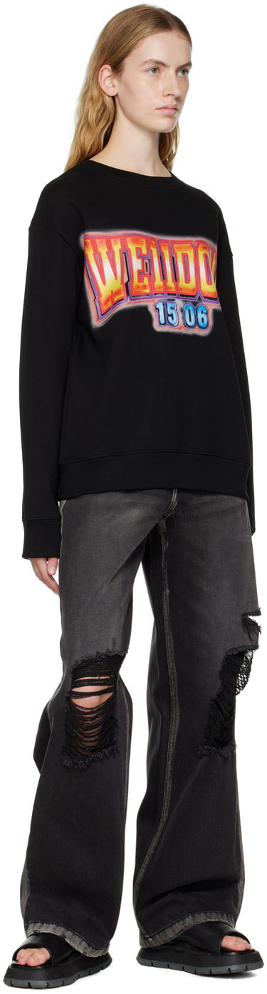 Džemper We11done We11done Crewneck Sweatshirt with Graphic Print Crna | WD-TS3-22-765-U-BK, 3