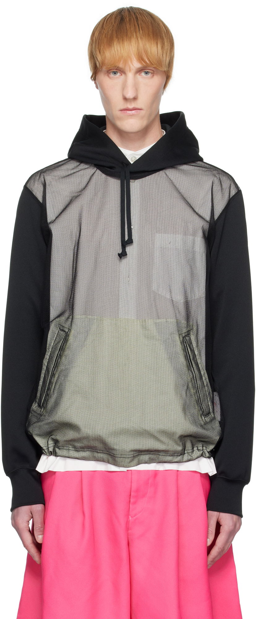 Dukserice Comme des Garçons Homme Plus Smooth Thick & Tulle Hoodie Crna | PO-T030-051