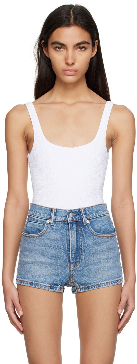 Kupaći kostimi Alexander Wang Alexander Wang.t Textured Tank Bodysuit Bijela | 4CC2228024