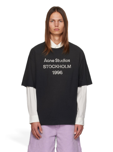 Majica kratkih rukava Acne Studios Faded T-Shirt Crna | CL0196-