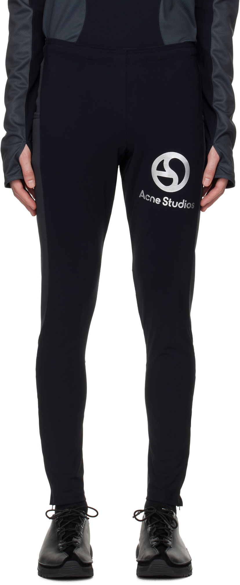 Tajice Acne Studios Logo Leggings Crna | BK0680-