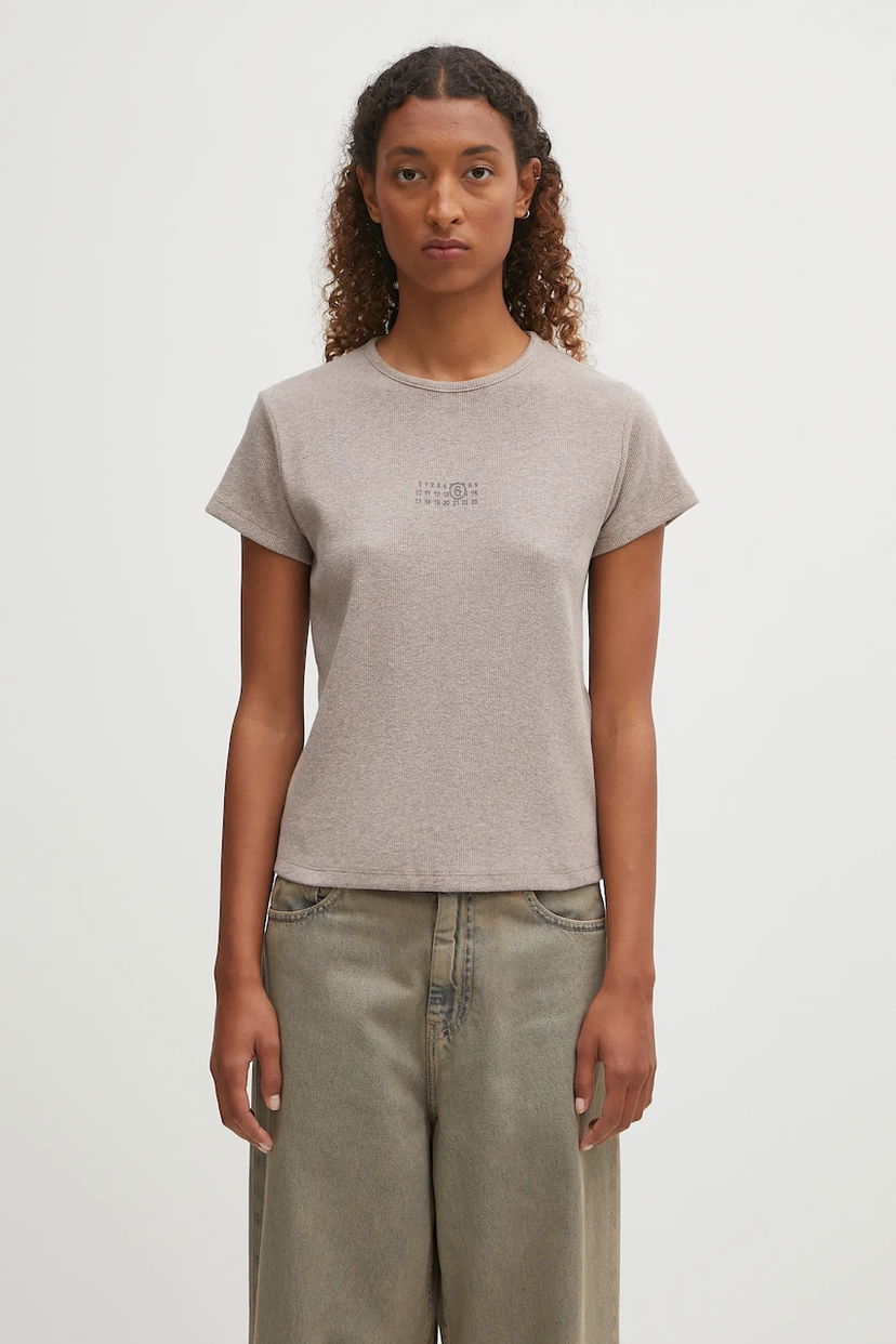 Majica kratkih rukava Maison Margiela MM6 Maison Margiela Wool Blend T-Shirt Siva | S52GC0357.M20122.809