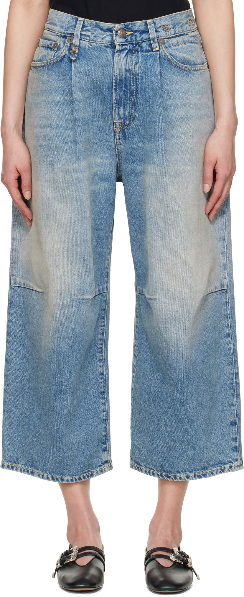Jeans R13 R13 Cropped Wide Leg Jeans Plava | R13WD046-D306A