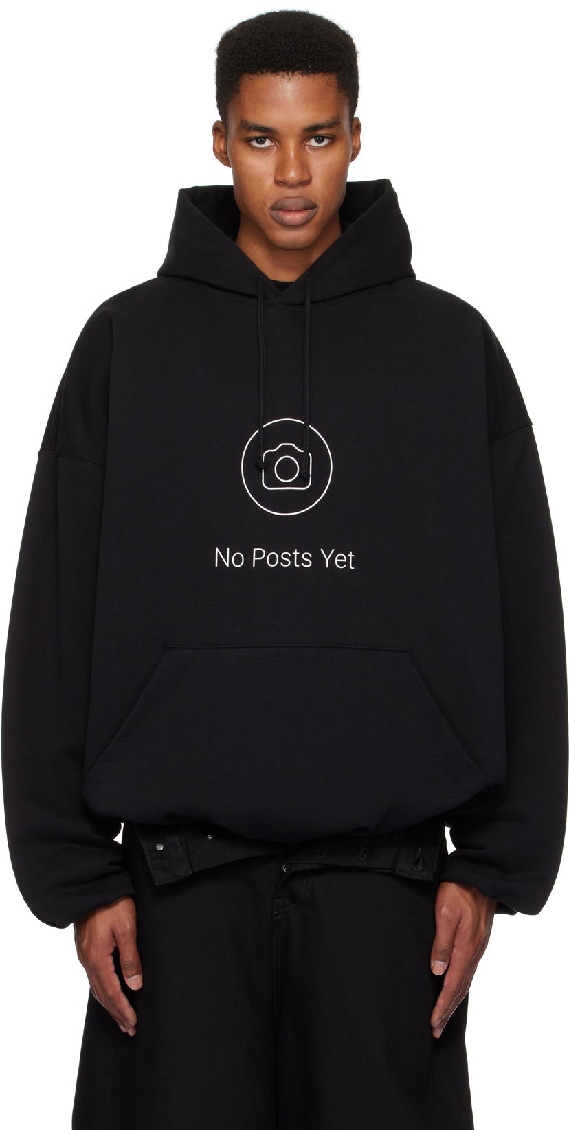 Dukserice VETEMENTS 'No Posts' Cropped Boxy Hoodie Crna | UA66HD660B