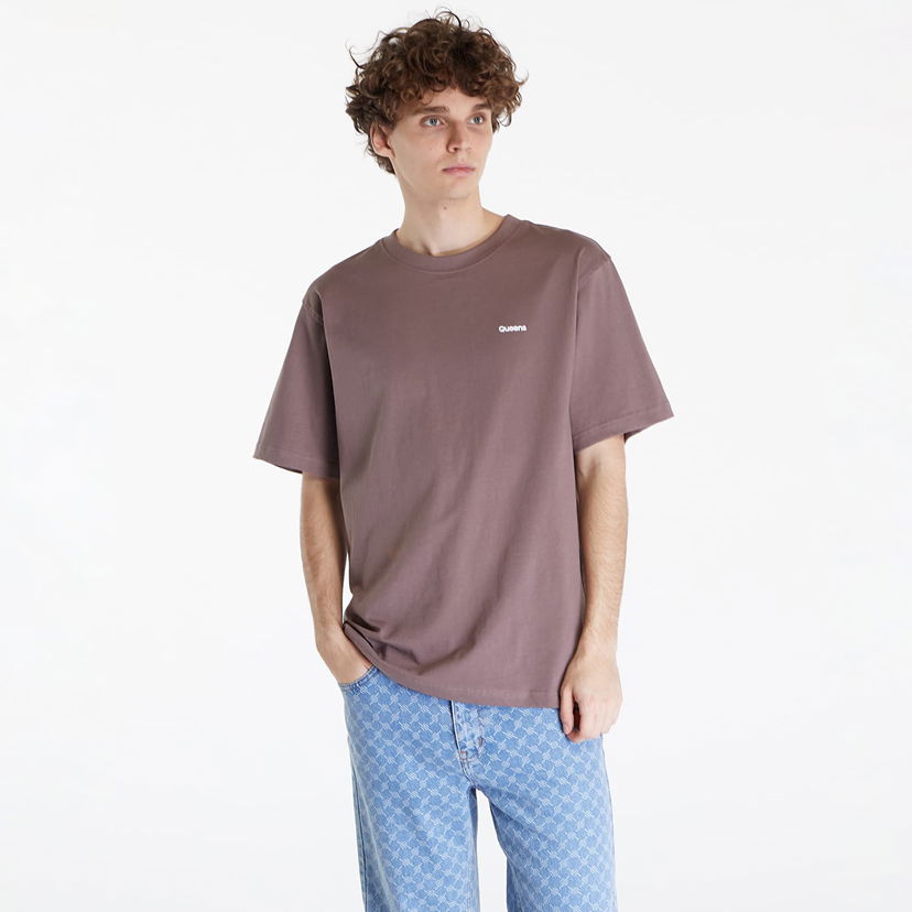 Majica kratkih rukava Queens Essential T-Shirt With Contrast Print 3-Pack Multicolour Smeđa | QNS_030