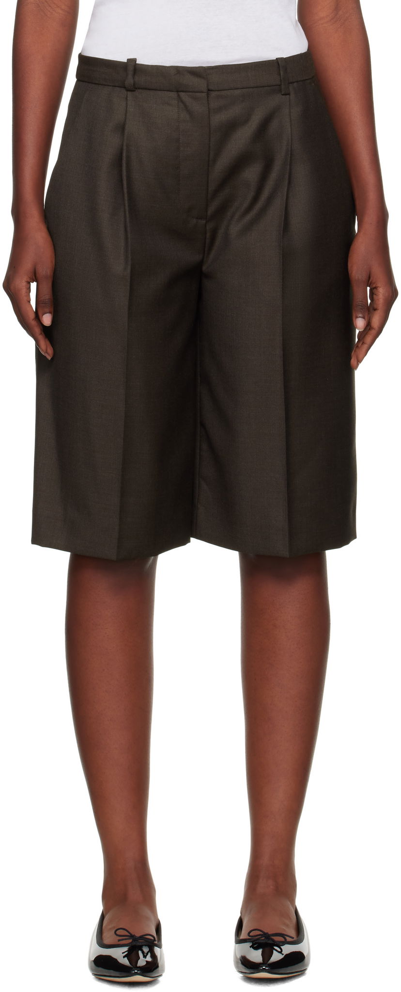 Kratke hlače Loulou de Saison Loulou de Saison Adler Virgin Wool Bermuda Shorts Smeđa | ADLER