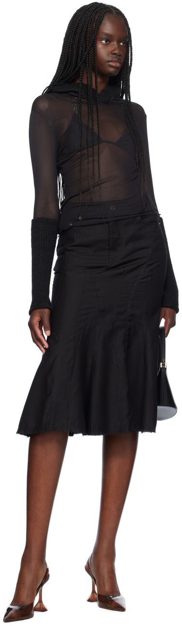 Džemper Miaou Miaou Mari Sheer Mesh Hoodie Crna | 8105PM2BLK, 3