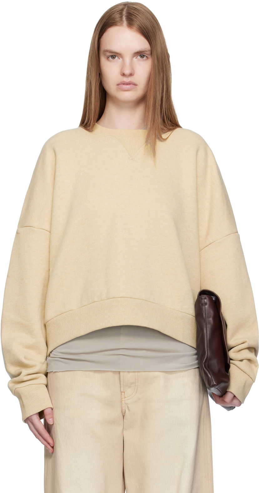 Dukserice Entire Studios Box Crew Sweatshirt Žuta | ES2126TP