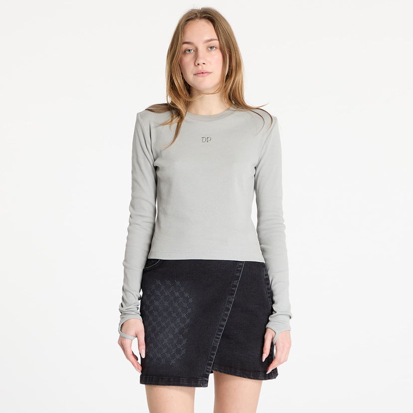 Majica kratkih rukava DAILY PAPER Daily Paper Women's Ribbed Long Sleeve Top Siva | 2423007