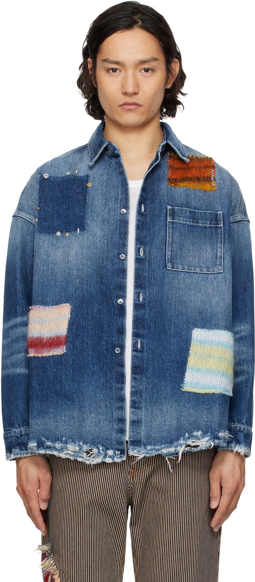 Košulja Marni Marni Patched Denim Shirt Plava | CUJU0061LX USCX01