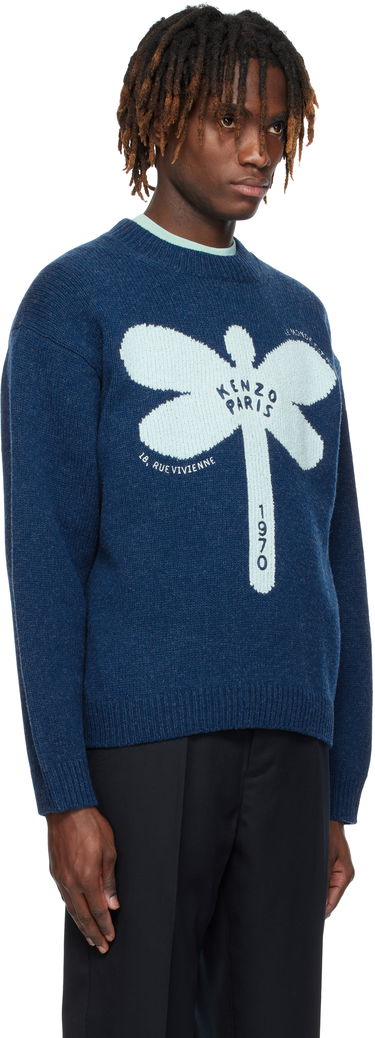 Džemper KENZO Kenzo Paris 'KENZO Dragonfly' Embroidered Wool Sweater Plava | FF55PU7163CA, 1