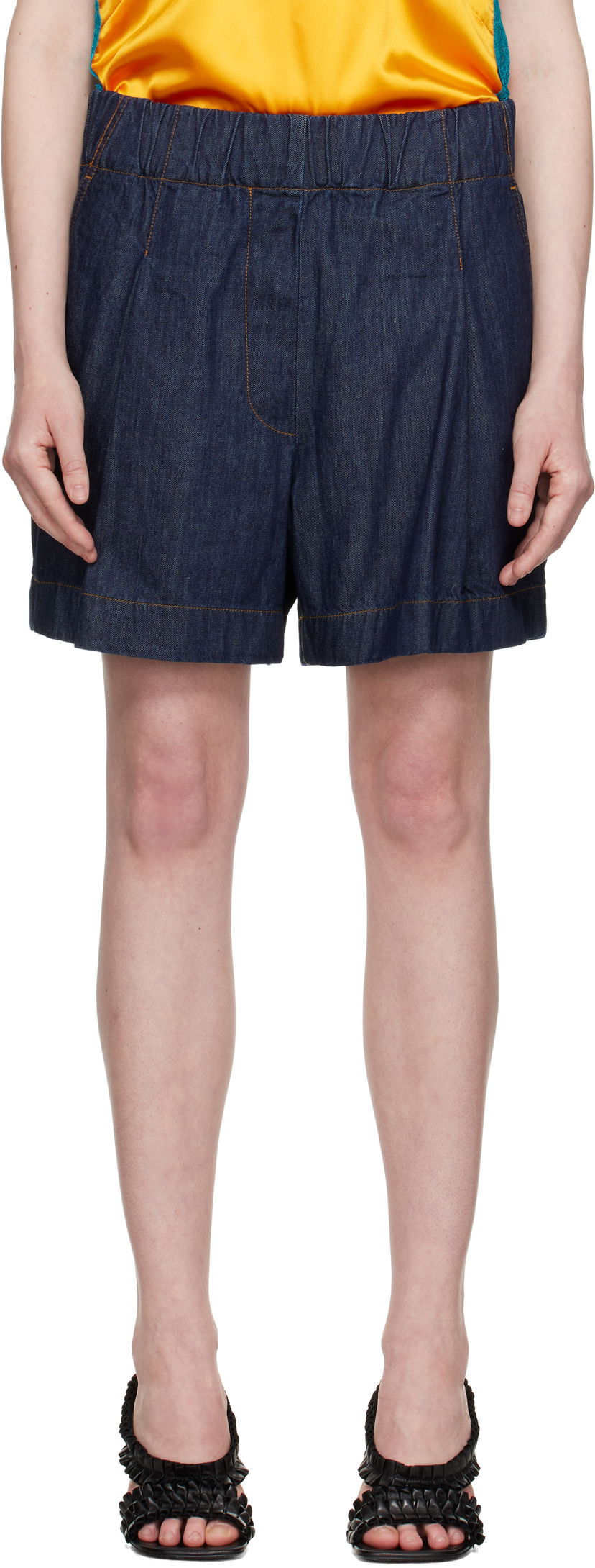 Kratke hlače Dries Van Noten Dries Van Noten Wide Denim Shorts Plava | 251-010937-1553