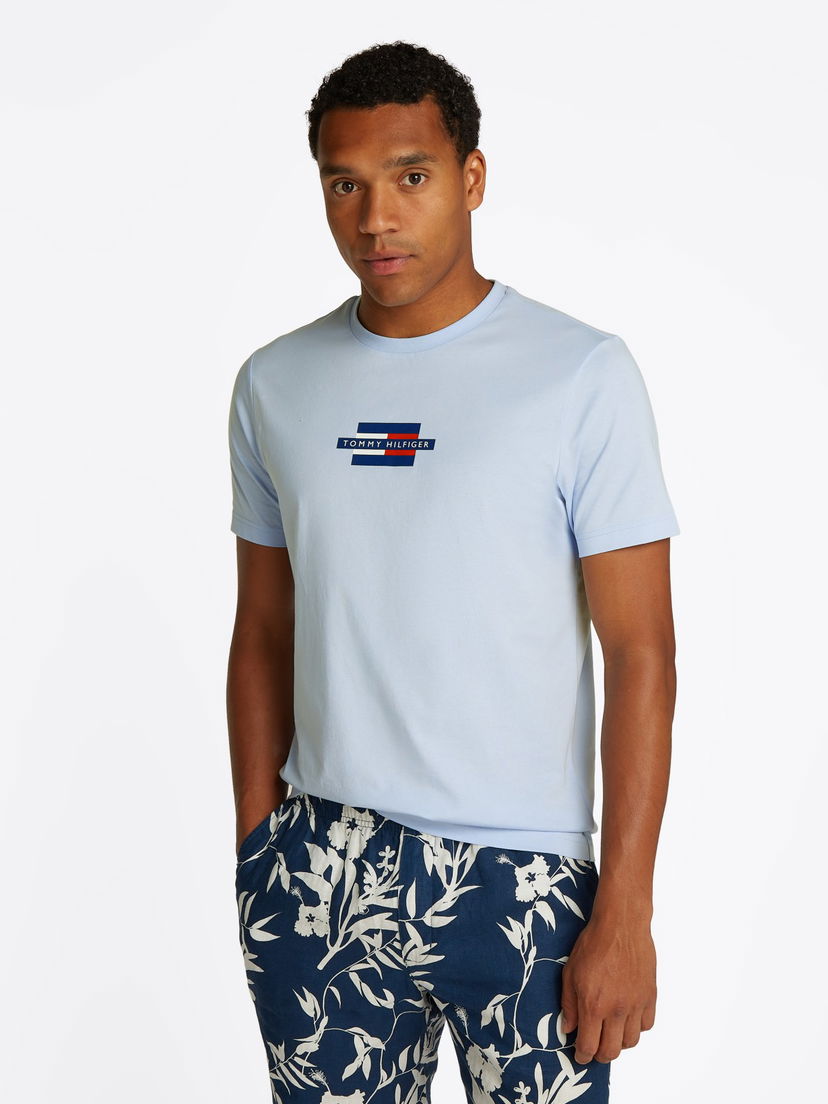 Majica kratkih rukava Tommy Hilfiger Tommy Hilfiger Flag Box T-Shirt Plava | MW0MW38636C1O