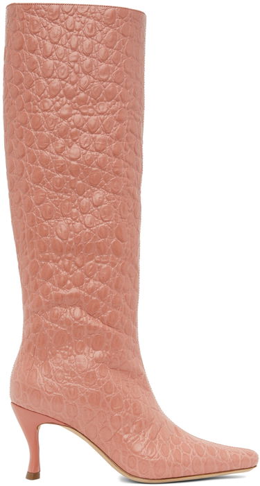 Tenisice i cipele BY FAR Stevie 42 Pink Leather Knee High Boots Ružičasta | 22PFSVISLMCCE, 0