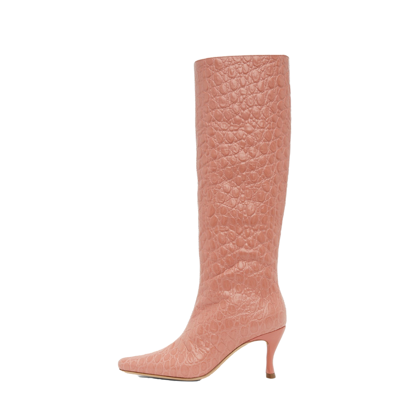 Tenisice i cipele BY FAR Stevie 42 Pink Leather Knee High Boots Ružičasta | 22PFSVISLMCCE