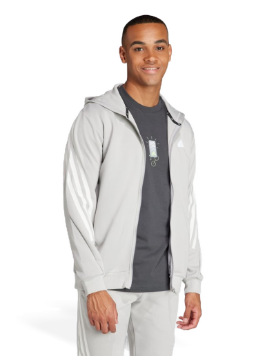 Dukserice adidas Performance Sportswear Future Icons 3-Stripes Full Zip Hoodie Bijela | IR9157