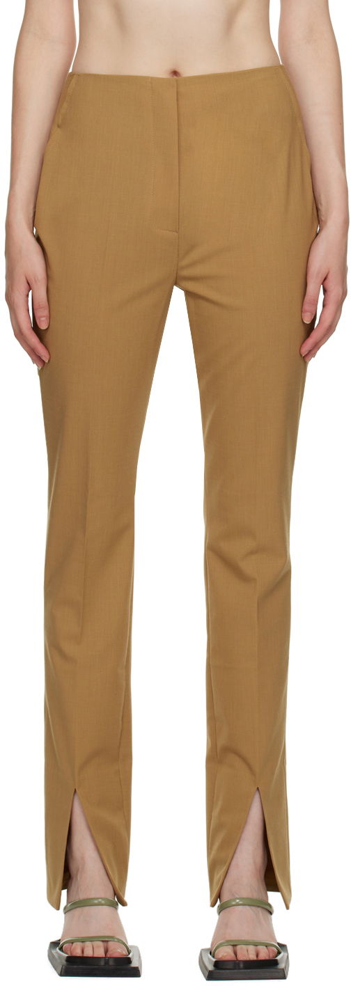 Hlače Nanushka Trousers With Front Slits Žuta | NW22PFPA00574