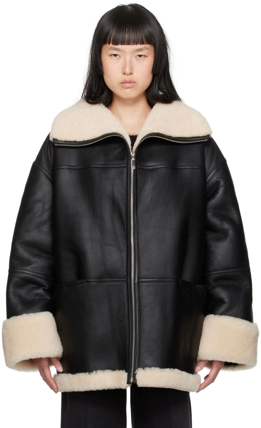 Jakna TOTEME TOTEME Signature Shearling Jacket Crna | 214-122-606, 0