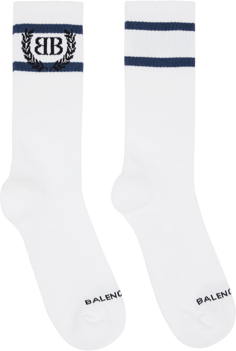 Čarape Balenciaga Balenciaga Laurel Classic Socks Bijela | 8294464F1B59068