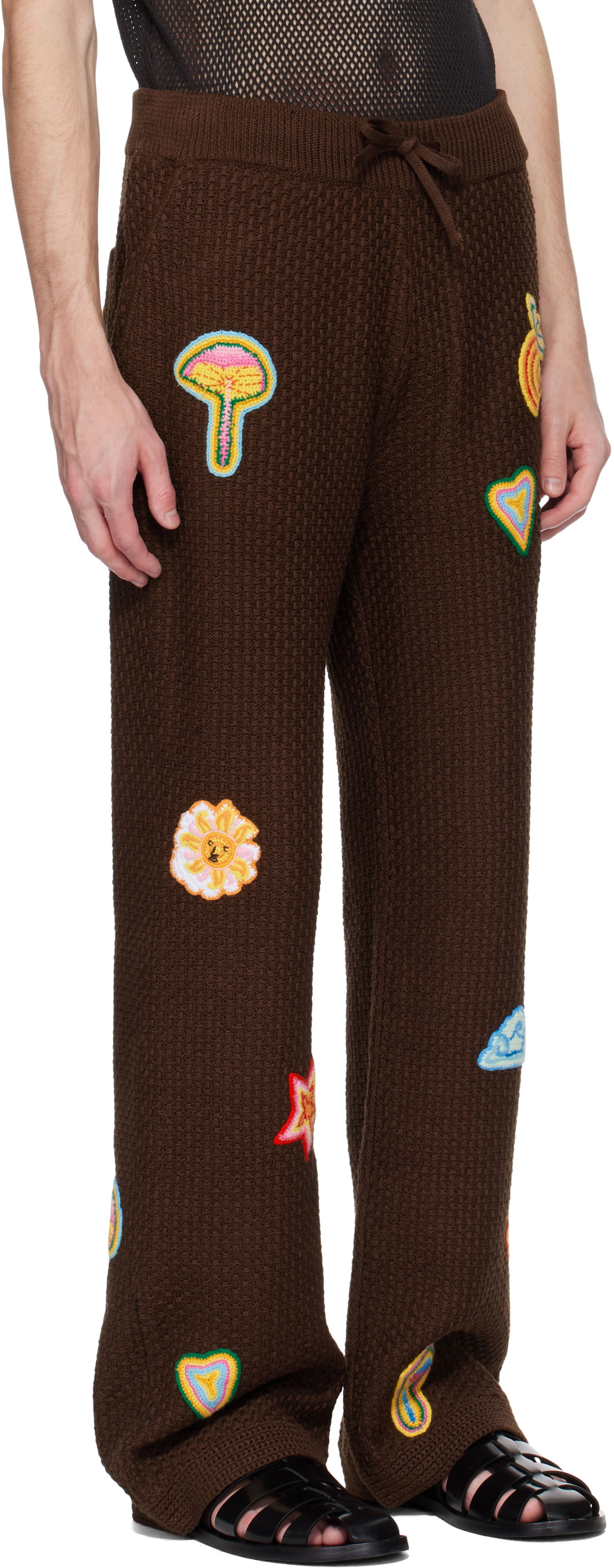 Trenirka Casablanca Casablanca Motif Crochet Sweatpants Smeđa | MS25-KW-915-01, 1
