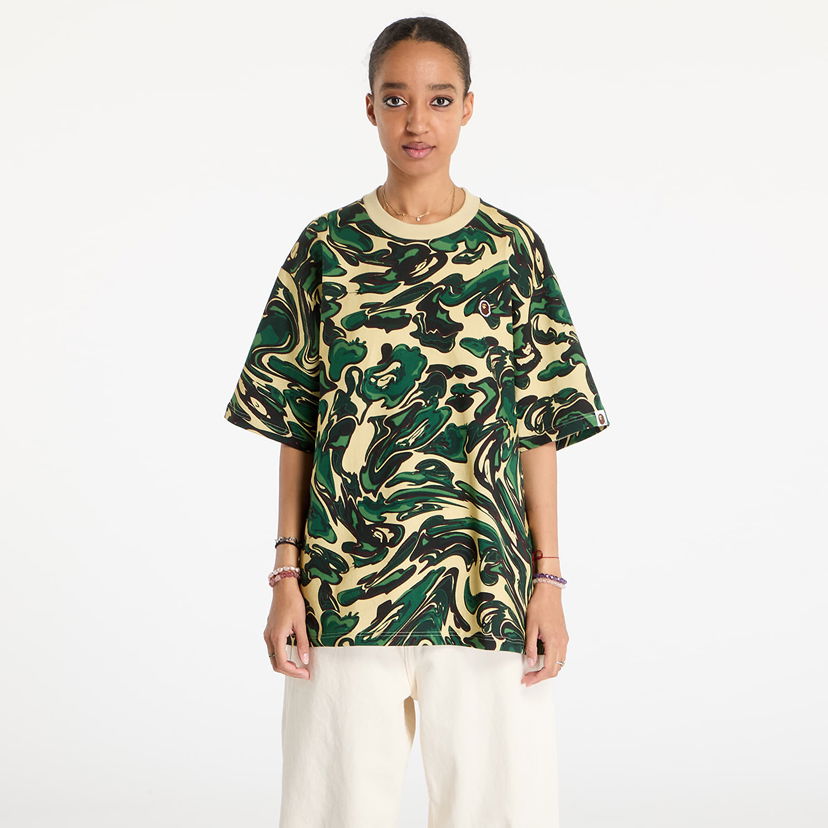 Majica kratkih rukava BAPE Marbling Camo One Point Relaxed Fit Tee Zelena | 001CSK801305M GRN