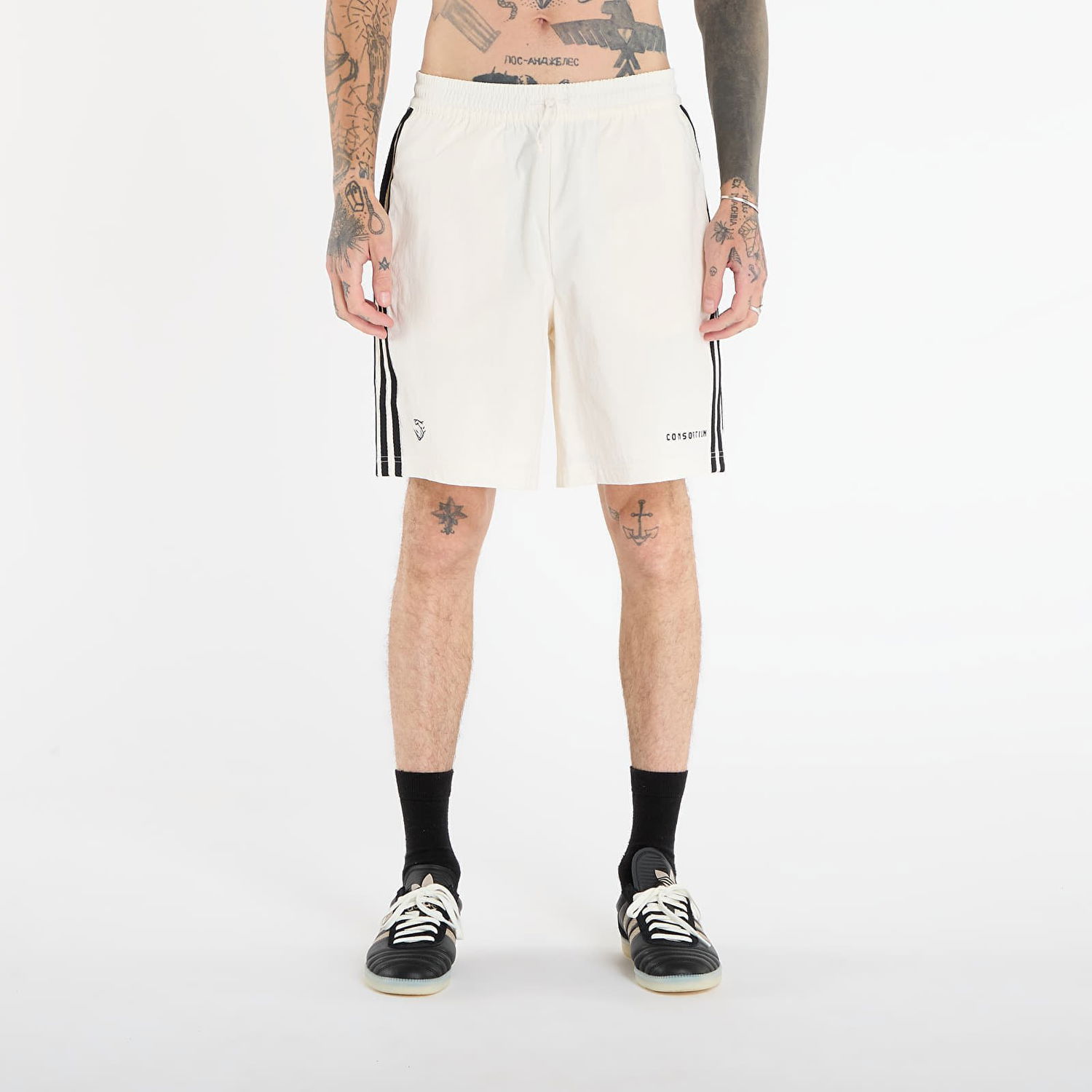 Kratke hlače adidas Originals Striped Consortium Shorts XL Bijela | JY8355, 0