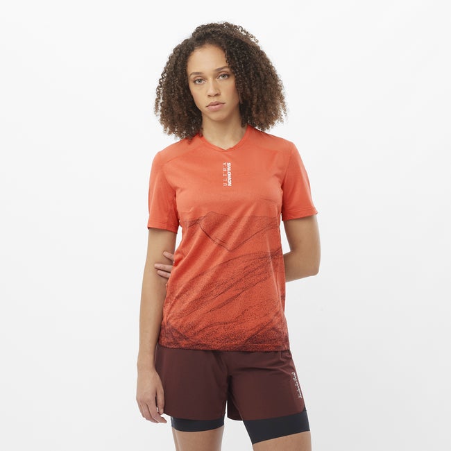 Majica kratkih rukava Salomon Salomon S/Lab Ultra Print T-Shirt Narančasta | LC2485500