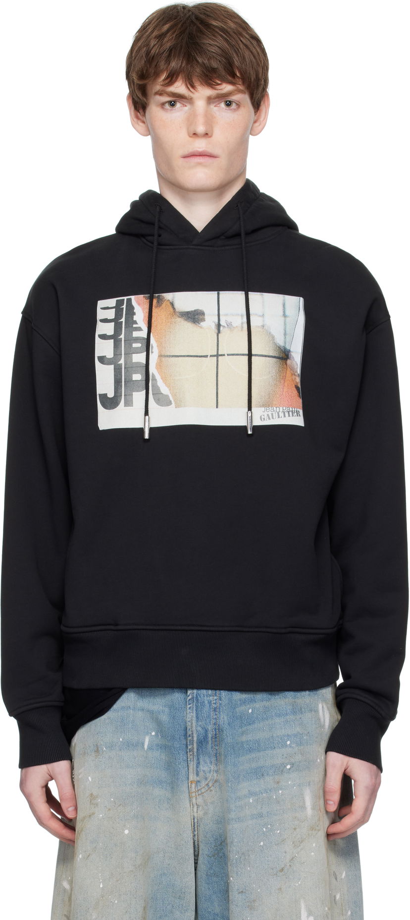 Dukserice Jean Paul Gaultier Jean Paul Gaultier Printed Fire Hoodie Crna | 25/03-W-TO296-J003-001501