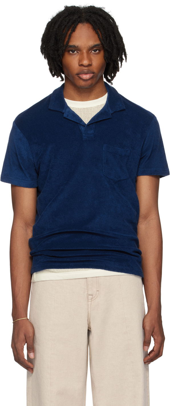 Polo majica Orlebar Brown Open Placket Polo Shirt Plava | 274229