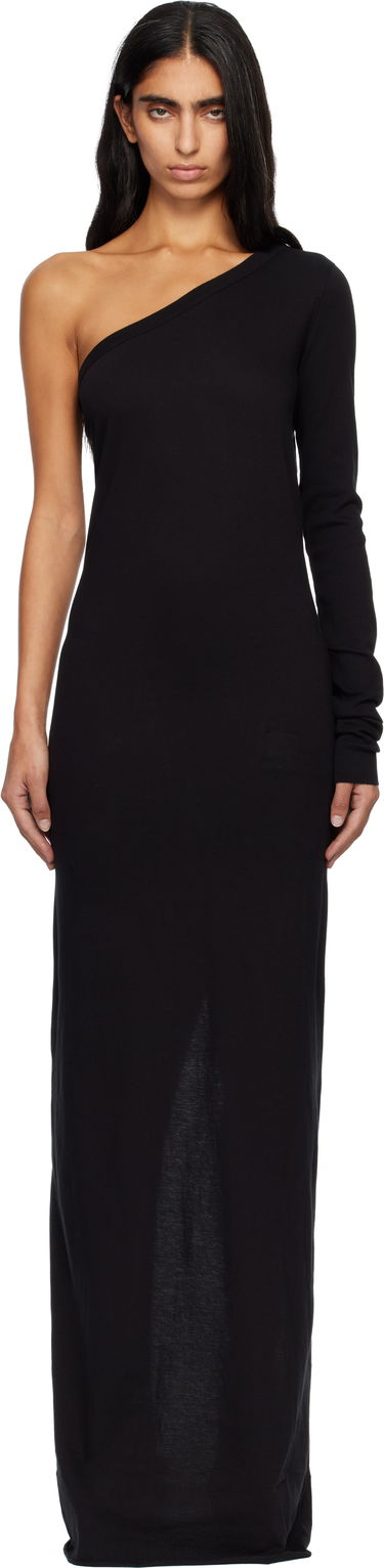 Haljina Rick Owens DRKSHDW Concordians Ziggy One-Shoulder Maxi Dress Crna | DS02E7511 RN, 0