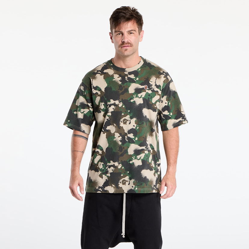Majica kratkih rukava BAPE A BATHING APE Map Camo Ape Head One Point Tee UNISEX Green Zelena | 001CSL301001MGRN