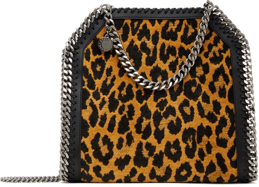 Torba za rame Stella McCartney Leopard Print Mini Chain Bag Smeđa | 371223WP0494