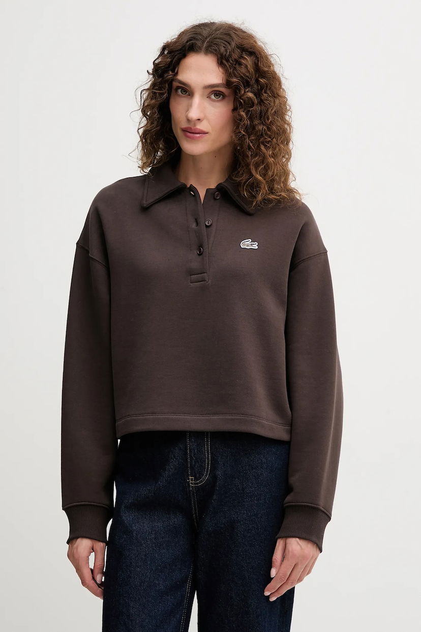Dukserice Lacoste Lacoste Cropped Polo Sweatshirt Smeđa | SF5275