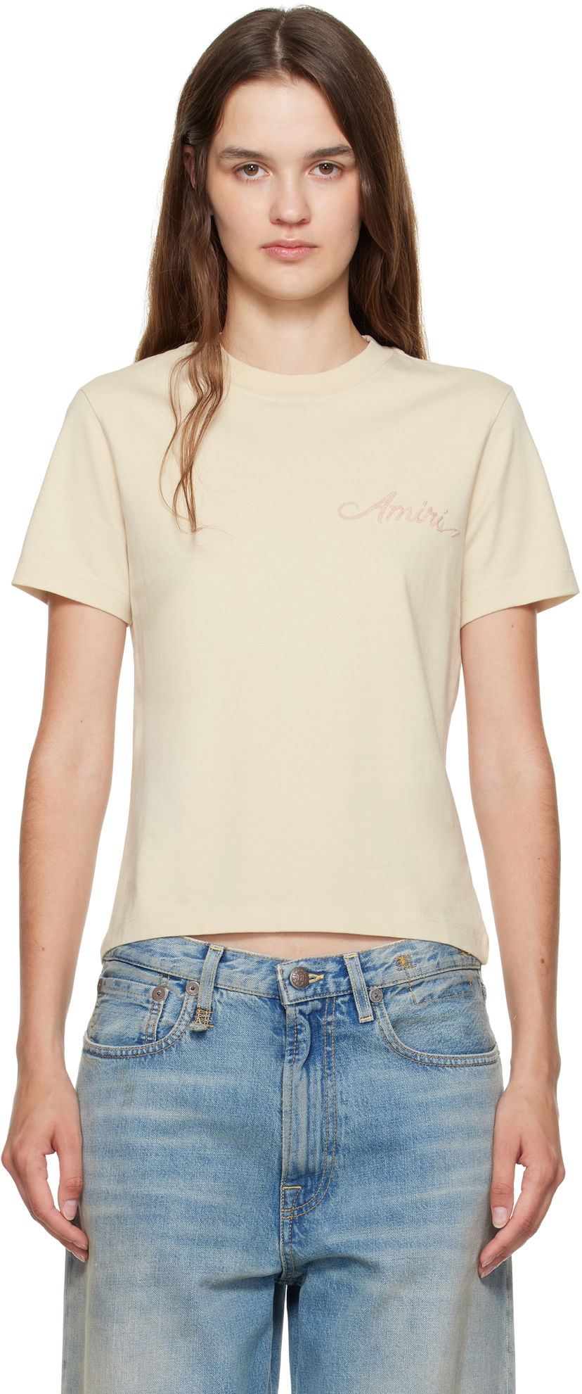Majica kratkih rukava AMIRI Amiri Bandana Patch T-Shirt Bež | AWJYTE1061