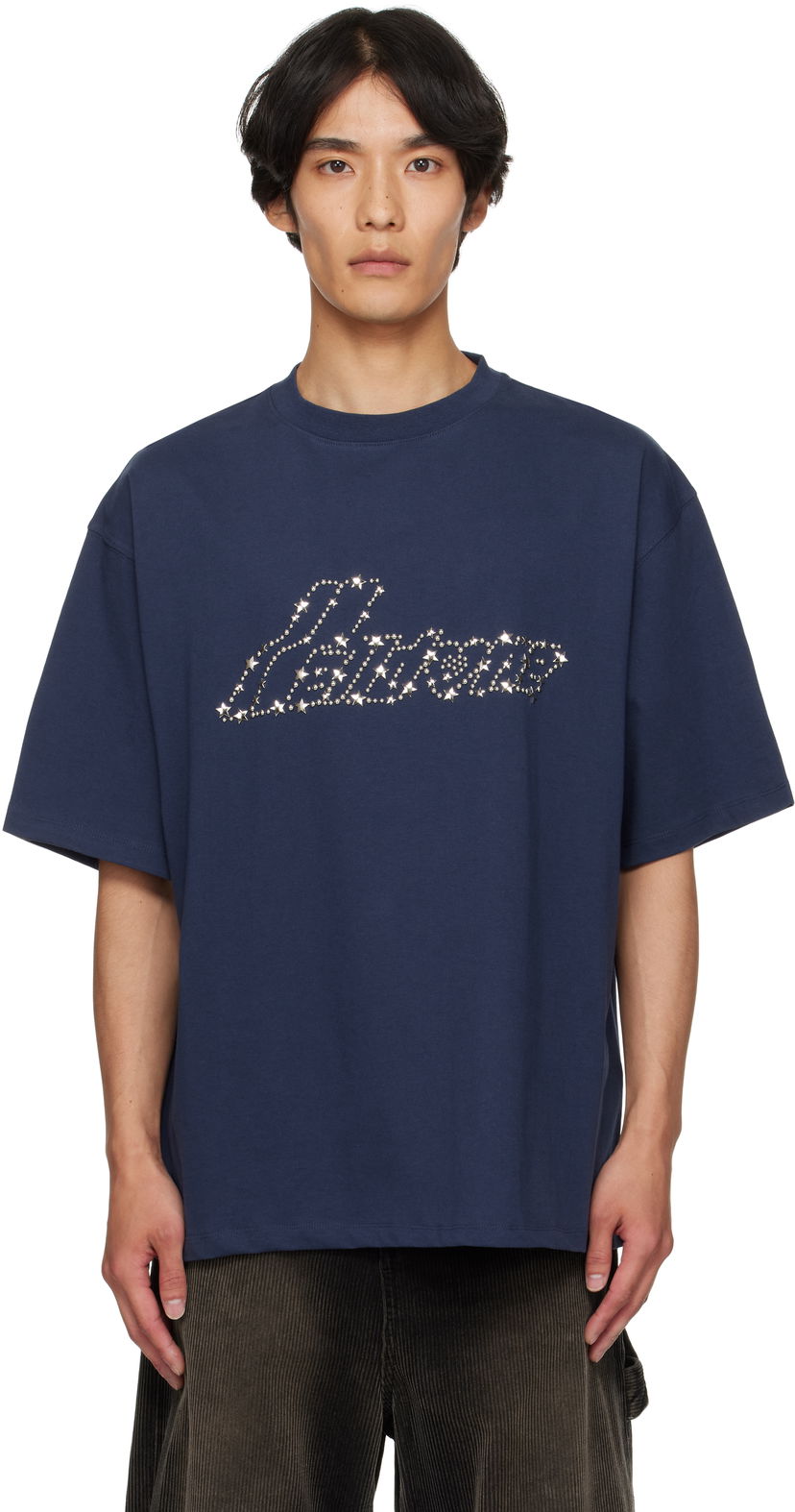 Majica kratkih rukava We11done Pearly 'Se11done' Logo T-Shirt by We11done Tamnoplava | WD-TT2-25-735-U-NV