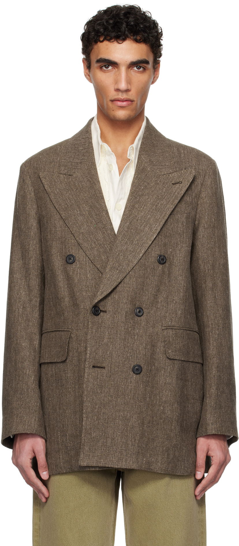 Jakna OUR LEGACY Our Legacy Sharp Double-Breasted Blazer Smeđa | M2250STC