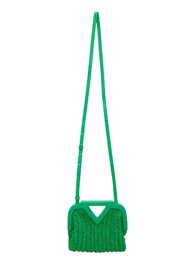 Torba za rame Bottega Veneta Crochet Small Point Bag Zelena | 658654 V0T21