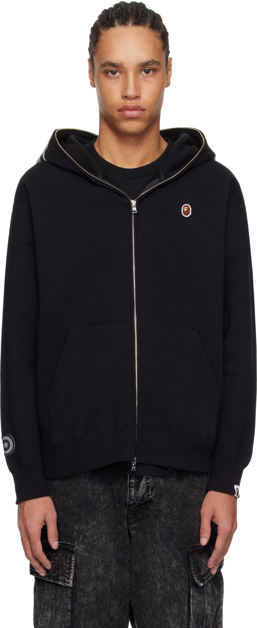 Dukserice BAPE A Bathing Ape One Point Ape Head Shark Full Zip Hoodie Crna | 001ZPK801305M