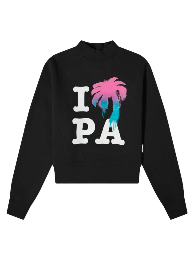 Dukserice Palm Angels I Love PA Fitted Crew Neck Sweat Crna | PWBA016S23FLE0011084