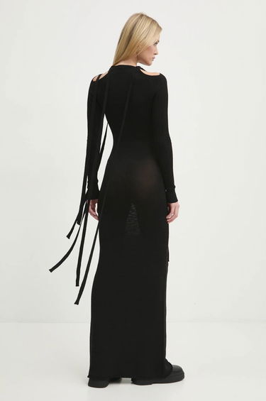 Haljina Y/PROJECT Multiscarf Long Sleeve Maxi Dress Crna | 106DR008, 2