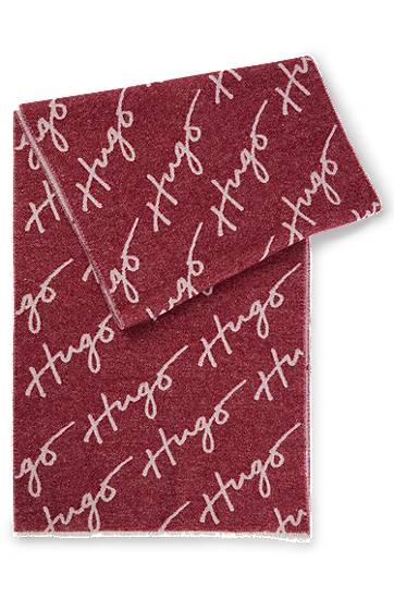 Šal BOSS Wool Blend Logo Scarf Tamnocrvena | 50524789
