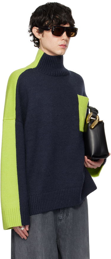 Džemper JW Anderson JW Anderson Dual Tone Turtleneck with Patch Pocket Siva | KW1308-YN0367, 4
