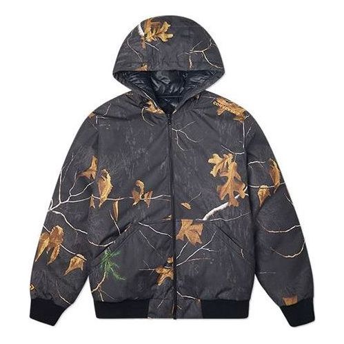 Pernata jakna Converse Reversible Leaves Printed Jacket Crna | 10020223A01