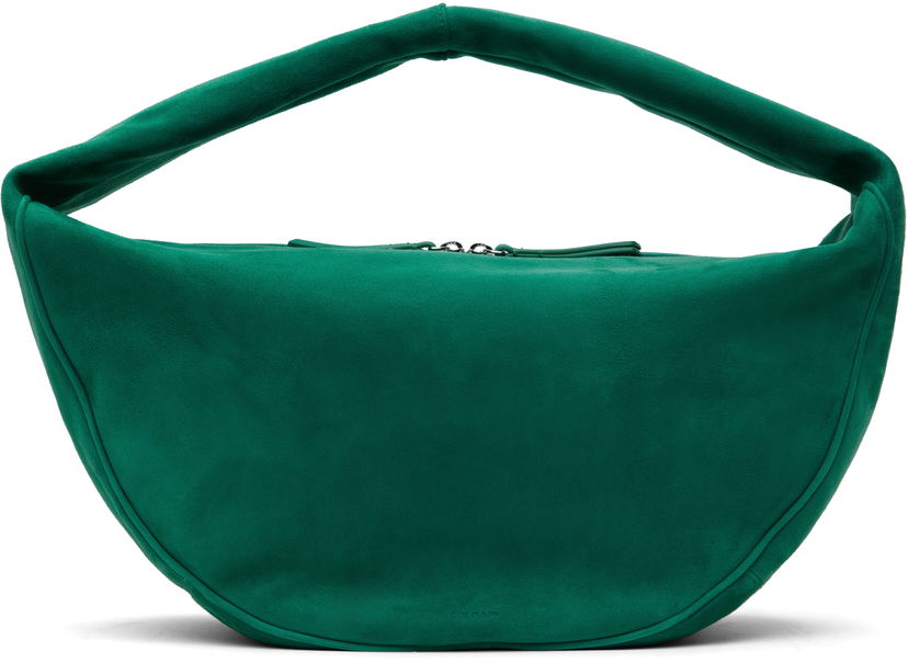 Torba za rame BY FAR BY FAR Maxi Cush Suede Shoulder Bag Zelena | MWBSB022KL007GR047PL