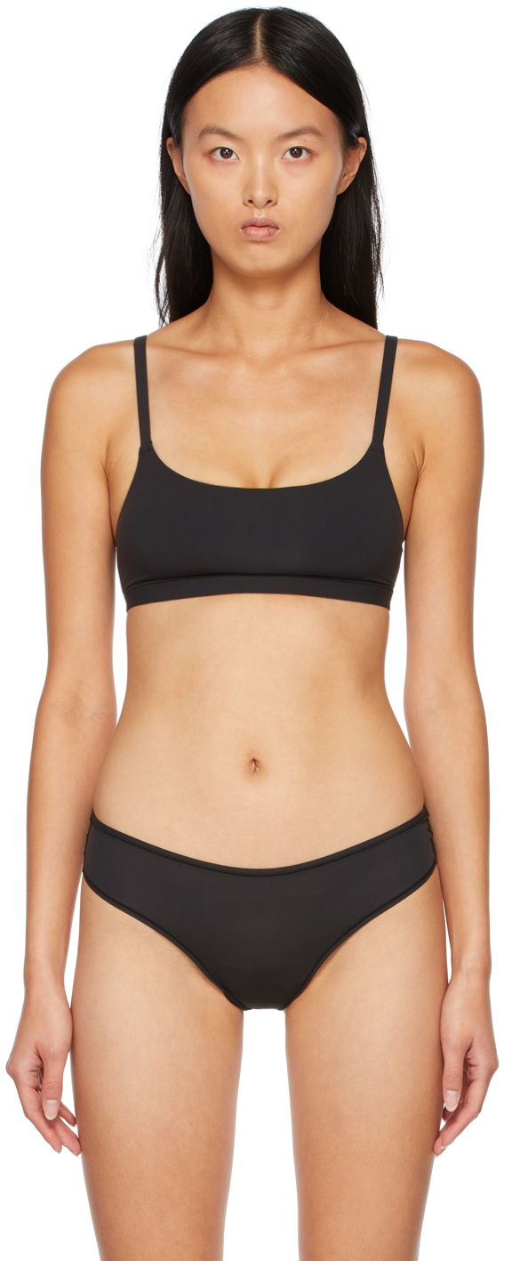 Grudnjak SKIMS SKIMS Fits Everybody Scoop Neck Bra Crna | BR-SCN-2025