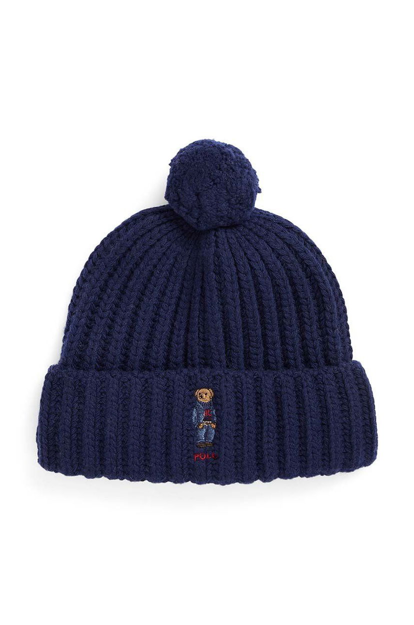 Kapica Polo by Ralph Lauren Embroidered Logo Wool Beanie Tamnoplava | 455931876